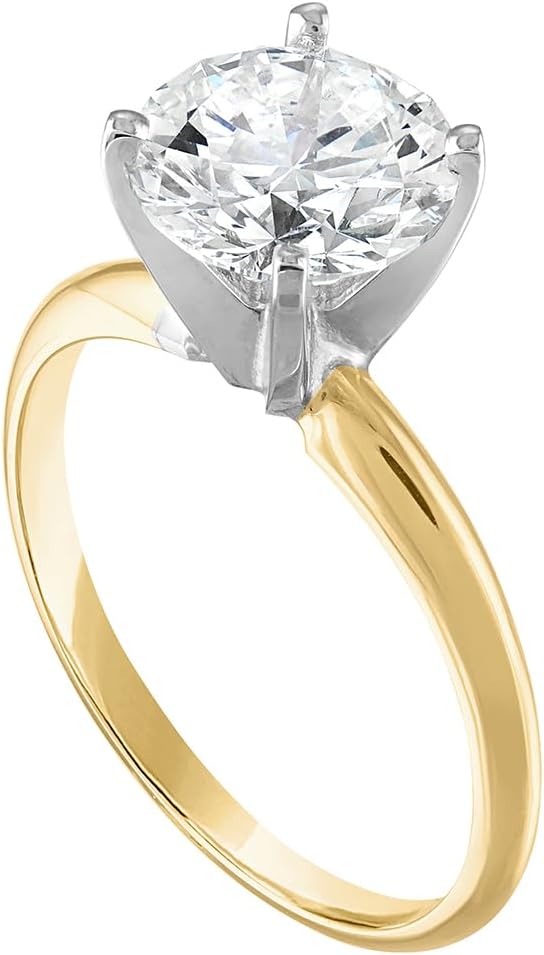 IGI Certified Women's Engagement Rings, 1.0-4.0 Carat Solitaire Rings for Women, Stunning Lab Grown Diamond Solitaire in Classic 14K Gold Setting, Premium Jewelry Collection