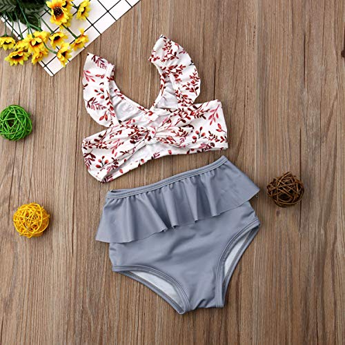 Toddler Infant Baby Girl Swimsuit Leopard Ruffle Swimwear Bikini Tankini Sunsuit 2Pcs Summer Bathing Suit2