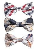 HISDERN Mens 3 Pack Bow Tie Paisley Plaid Dot Pre-Tie Bow Tie Classic Formal Bow Ties for Men Adjustable Bowtie Tuxedo Wedding