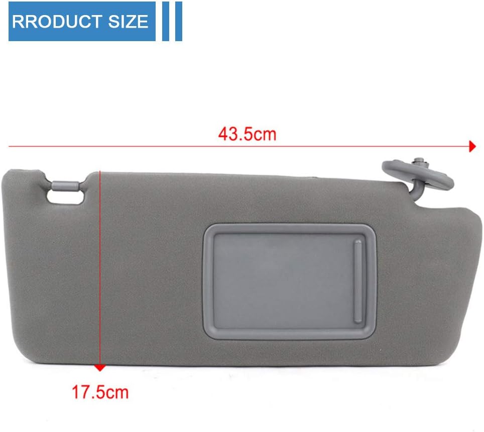 ECCPP 74310-35C20-B0 Right Passenger Side Sun Visor with Mirror Fit for Toyota for Tacoma 2005 2006 2007 2008 2009 2010 2011 2012 2013 2014 2015 without Sunroof 74310-04111-B1 74320-04161-B1 (Gray)