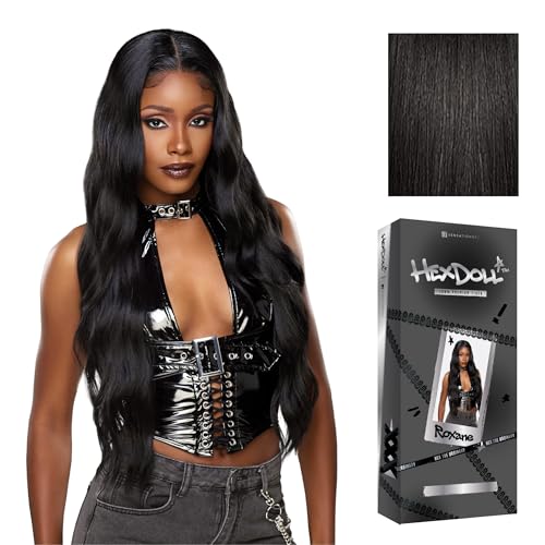 Sensationnel Hexdoll 13x4 LaceWig-Roxane, 1B OFFBLACK