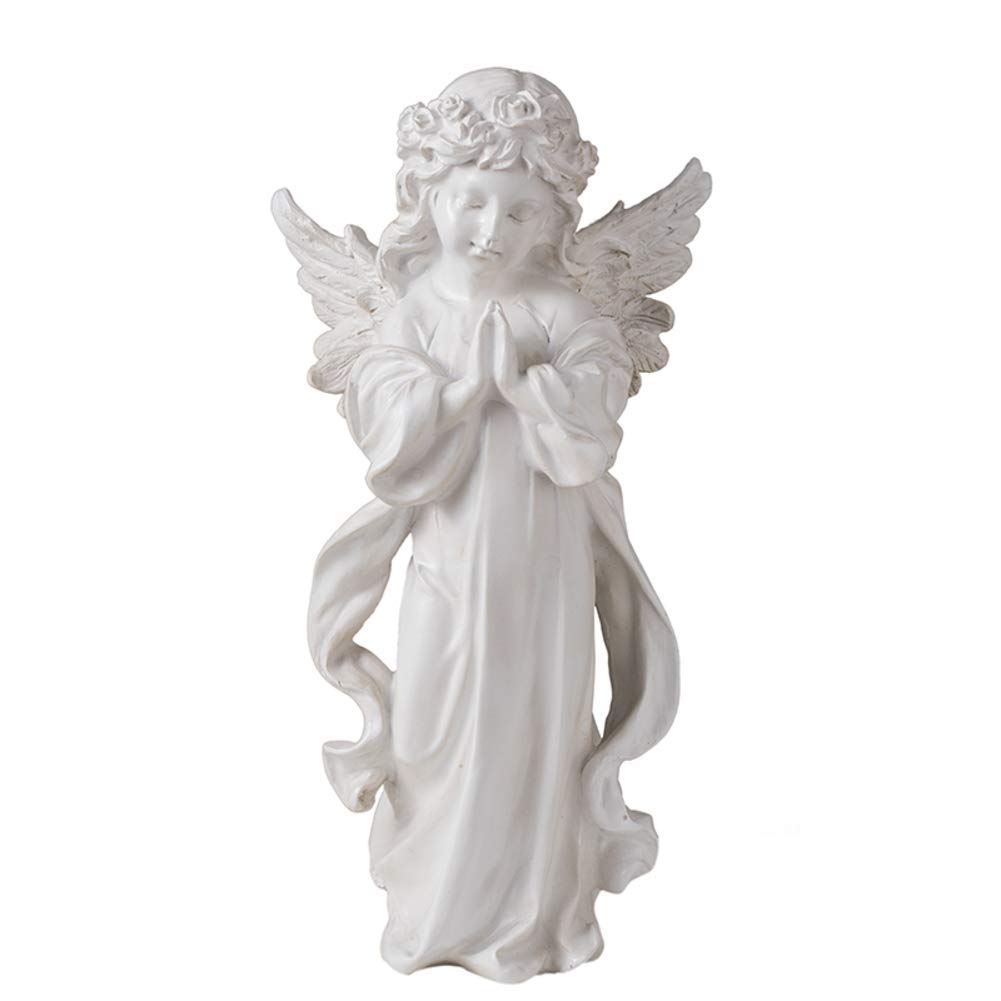 Sculpture commémorative d'ange blanc, symbole de paix et de souvenir