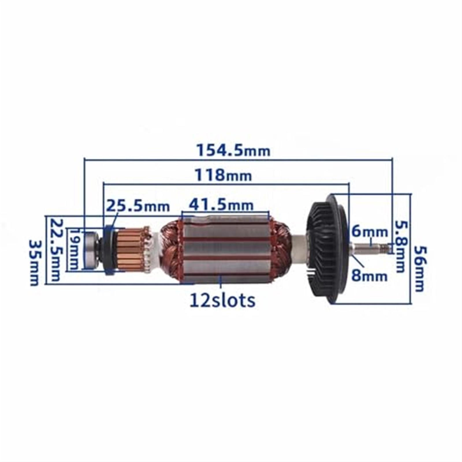 AC220-240V stojan kotwicy wirnika, dla Bosch, GWS850C GWS8-100 GWS8-125C GWS8-100CE GWS8-125 części zamienne do szlifierki kątowej Wirnik silnika elektrycznego(BLACK Rotor)