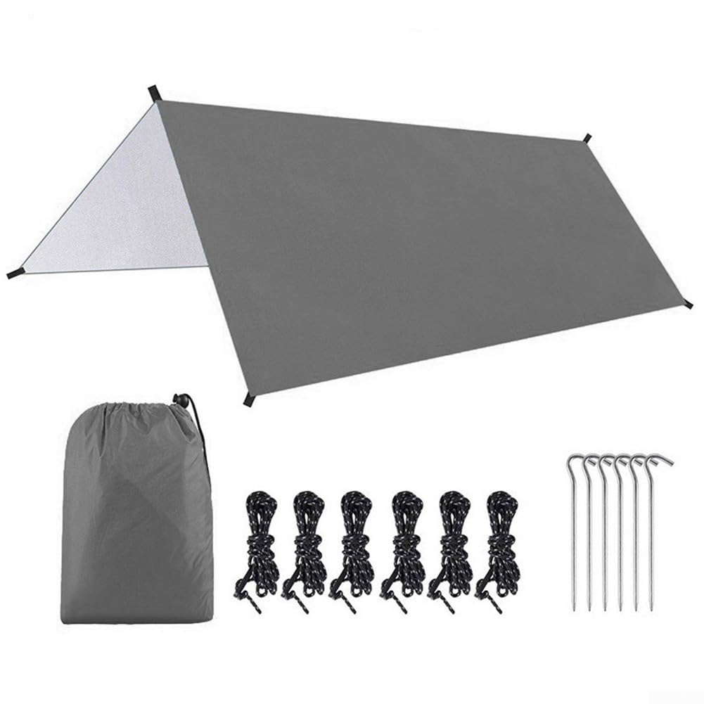 Toldo cuadrado impermeable de 300cm con clavijas metálicas y lona resistente antidesgarro