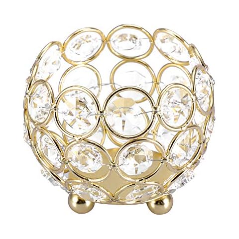 Portavelas de Cristal Romántico y Vintage con Borde de Metal Cover