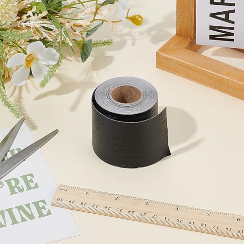 Image of PLIGREAT Wood Grain Repair Tape, 1.97inch X 32.8ft Self Adhesive Black Wood Grain Repair Patch for Tables, Chairs, Floors, Windows, Doors, Old Furniture Renovation, Handicraft DIY