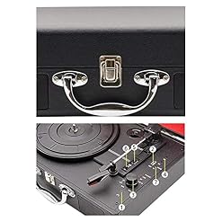 AURADO Tourne-Disque, Haut-Parleur Bluetooth rétro Portable Turntable Bluetooth Valise Turntable Record Machine Vintage… - Les Beatles, Paul McCartney, John Lennon, RIngo Starr, George Harrison AURADO Tourne-Disque, Haut-Parleur Bluetooth rétro Portable Turntable Bluetooth Valise Turntable Record Machine Vintage… – Image 6