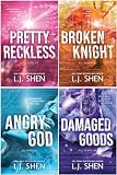 All Saints High Series 4 Books Set By L.J. Shen - Pretty Reckless, Broken Knight, Angry God, Damaged Goods
