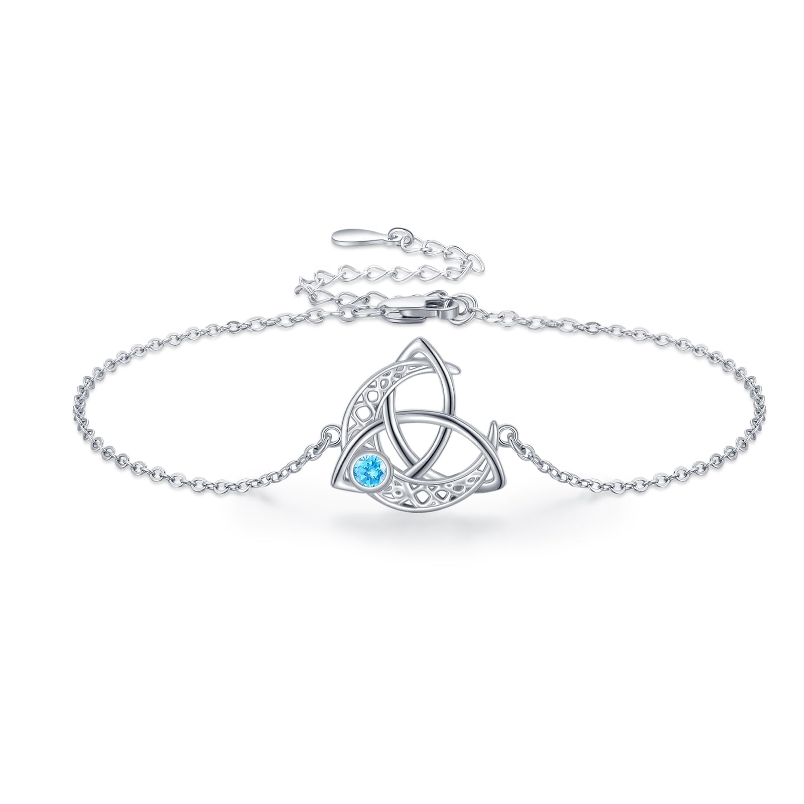 Midir&Etain Pulsera celta para mujer, plata de ley 925, piedra lunar, pulsera de luna con nudo celta, joyería de regalo de cumpleaños para niñas y novia