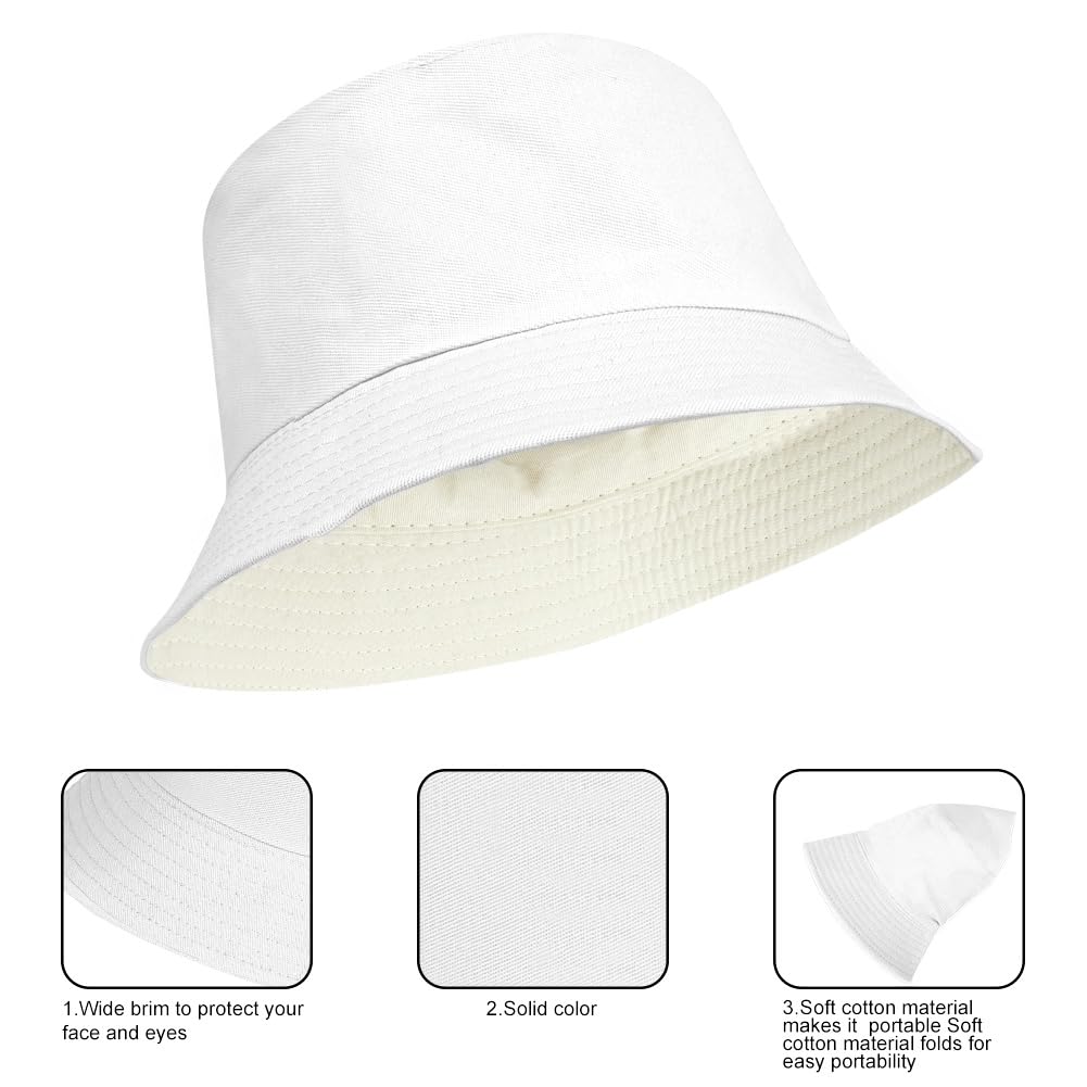 flintronic Sombrero del Pescador Algodón, Gorro Pescador Plegable Sombrero, Bucket Hat Sombrero de Sol, para Senderismo Camping Playa