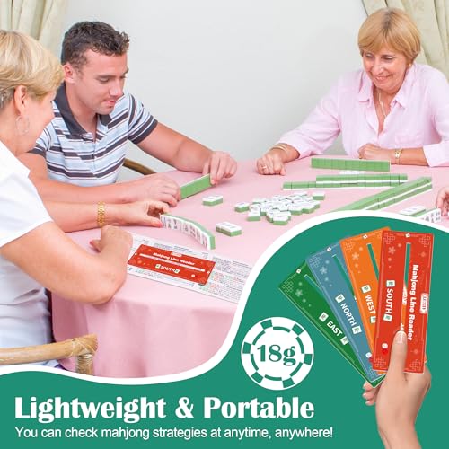 Luxiv 4 Pack Mahjong Line Finder, guía portátil para cartas miniatura 5