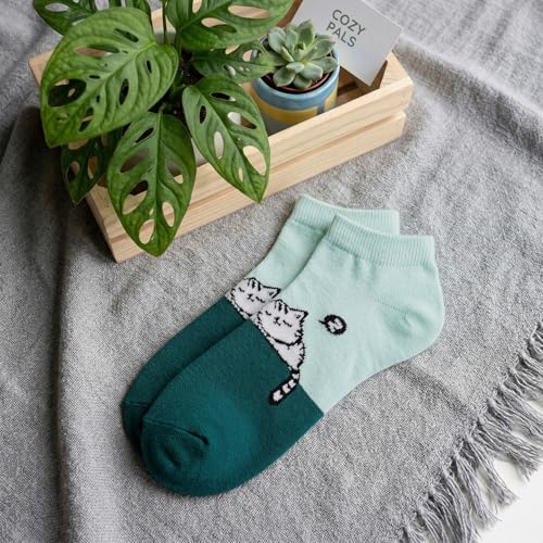 Image of Mint & Oak Low Cut Ankle Women Socks, Christmas Gift Quirky Socks For Friends, Cute Funky Socks, Christmas Secret Santa Gifts For Women