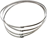 Vista 5 de 4 clips de manguera de metal de gran tamaño, abrazaderas de conducto de acero inoxidable, abrazaderas de tubería de 23.6 pulgadas, abrazaderas