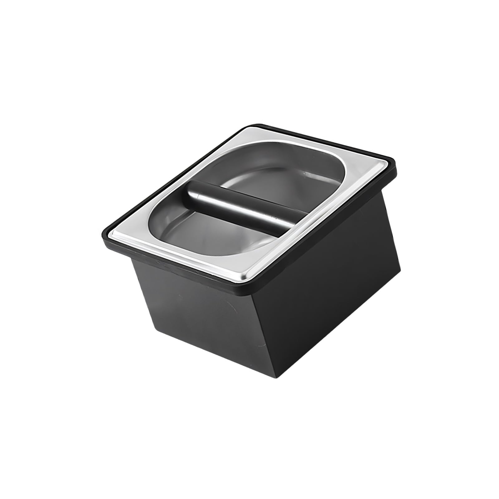 Stainless Steel Coffee Knocks Box Grounds Bin with Removable Interior for Espresso Machine and Brews Station Accessories Espresso Box Coffee Stainless Steel Large Capacity Puck Bin Tools Home Waste