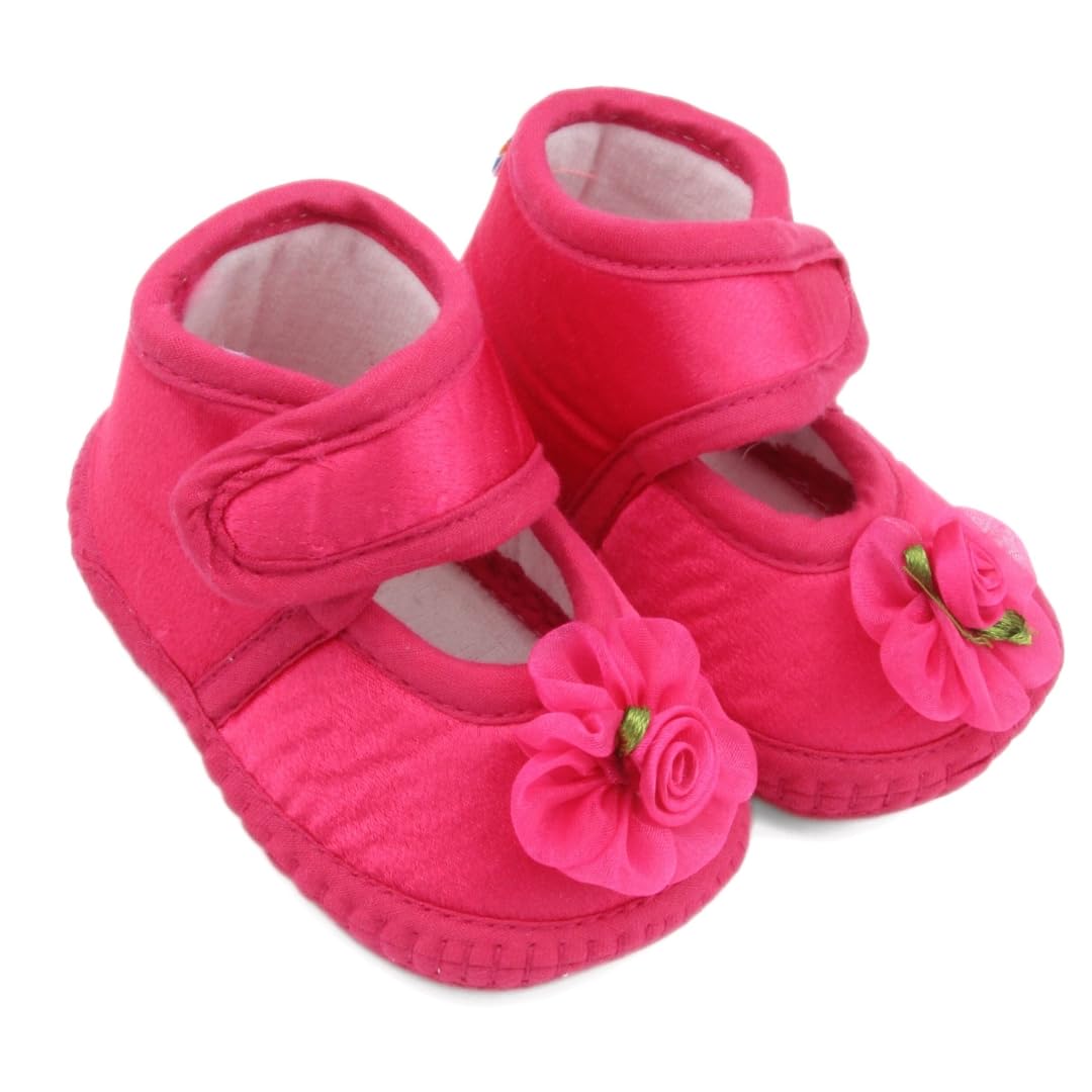 neska moda 6 To 12 Months Baby Girls Satin Floral Sandal/Booties -BT5206-picture-38