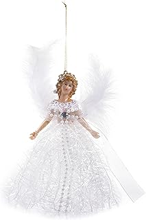 Cushangty Christmas Tree Toppers, Angel Tree Topper, Fairy Treetop Pendant, White, 8.66\