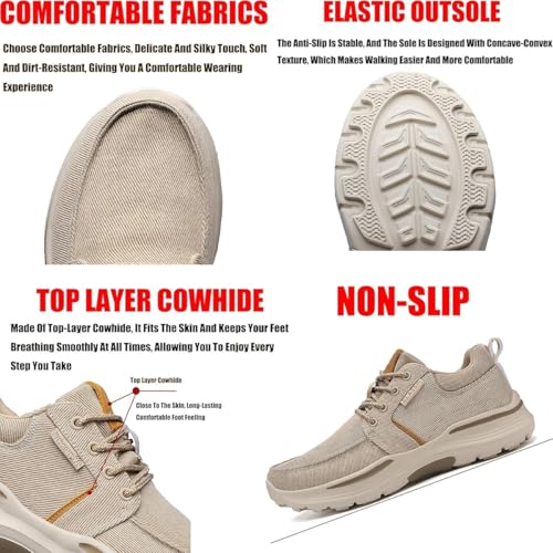 Ideacloth Orthopedic Shoes for Men,Men's Orthopedic Outdoor Slip-On Loafers Walking Shoes,Comfortable Light Outdoor Sneakers Platform Non Slip Fashion Sneakers4