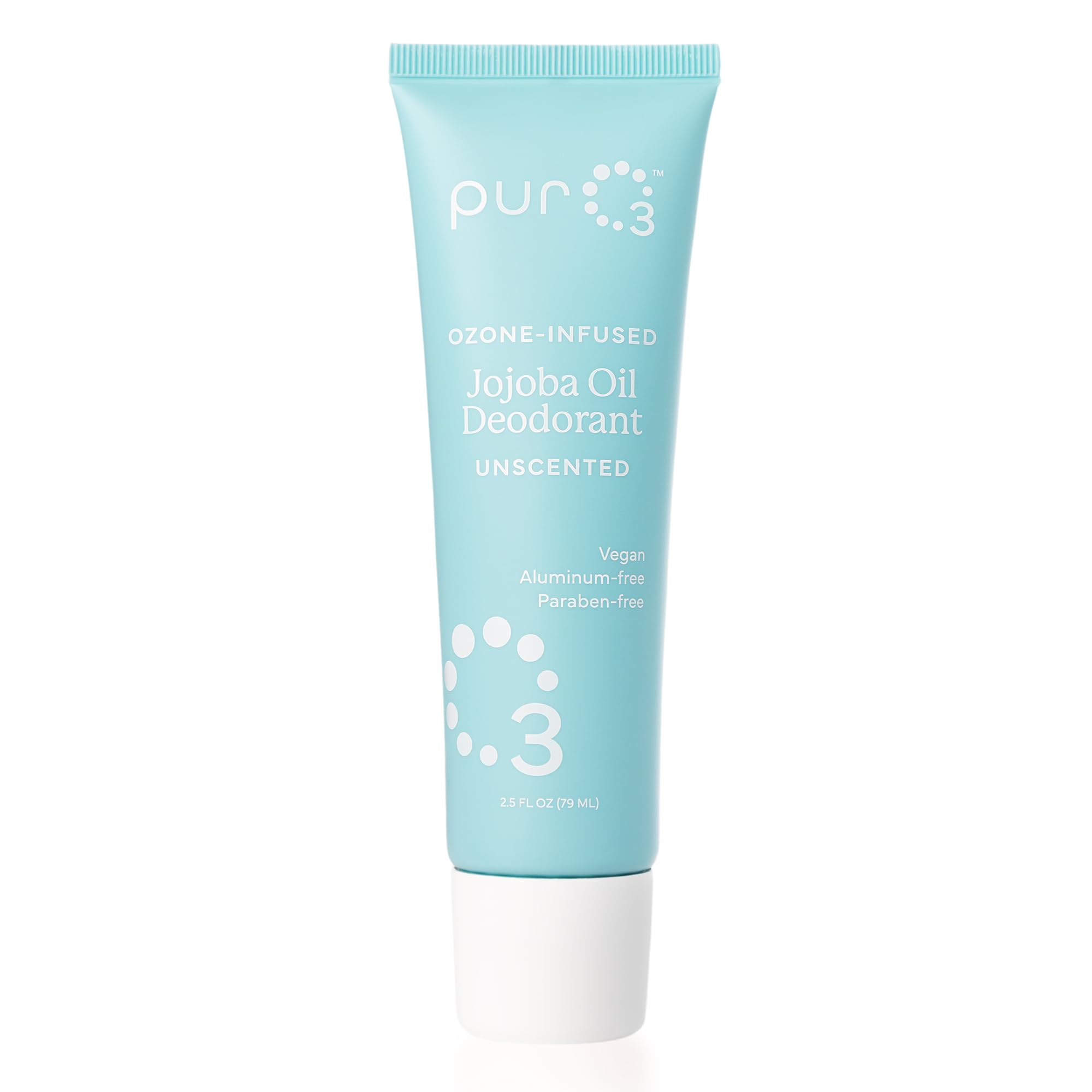 Jojoba Oil Organic Deodorant - Ozonated Oil & Non-Staining - Made in the USA All Natural - Paraben & Aluminum Free Roll On, Jojoba Unscented, 2.5 fl oz