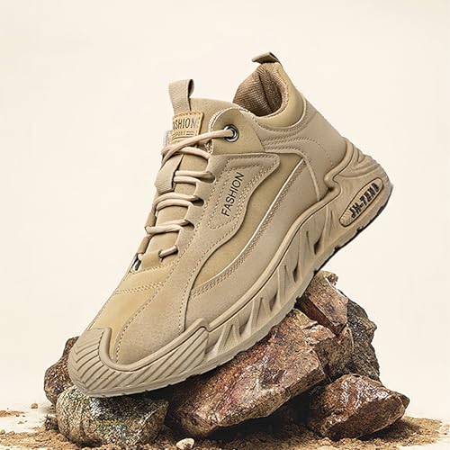 Image of ANUFER Mens PU Sport Shoes Fashion Chunky Sneakers Height Increasing Trainers