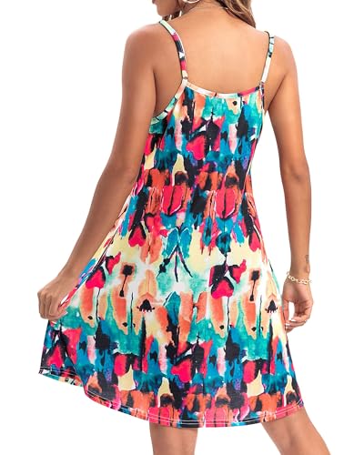 Image of JOELLYUS Womens Spaghetti Strap Dress Summer Dresses Beach Cover Ups Casual Sundresses with Pockets 2026