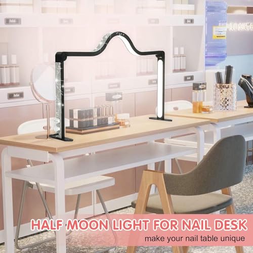 Lampe de bureau demi-lune pliable 89 cm avec 3 modes de couleur - 6
