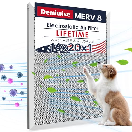 Image of MERV 8 16x20x1 Washable Aluminum Lifetime Furnace Filter, Reusable AC /HVAC Filter, Permanent Air Filter, Easy to Clean, Healthier Home or Office
