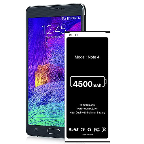 Batterie pour Galaxy Note 4, [4500mAh] Conqto Batterie de Remplacement Compatible avec Samsung Galaxy Note 4 N910, N910A(AT&T), N910T(T-Mobile), N910V(Verizon), N910P(Sprint), N910U LTE Cover