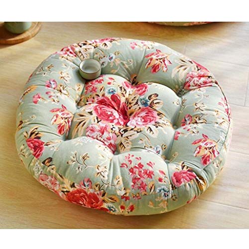 Cushions XIONGLONG- Round Floor Seat, Peony Flower Pattern Floor Pillow Cotton Linen Meditation Pillow Yoga Seating Pad for Indoor Home Decor Party Patio Furniture Garden
