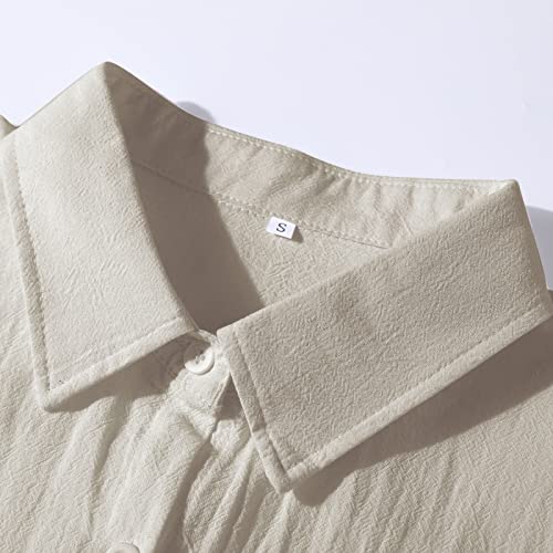 Image of Ladyful Women's Cotton Linen Maxi Shirt Dress Long Sleeve Button Down Shirtdress Beach Summer Dress Pockets