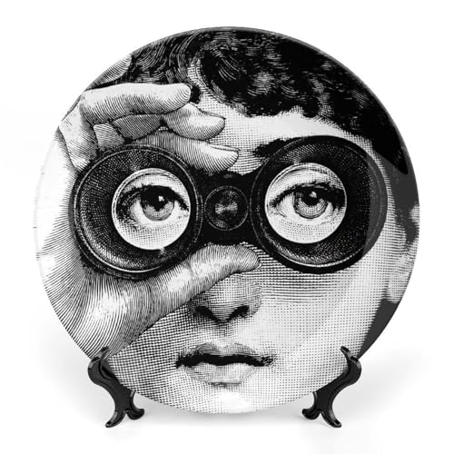 Lina Cavalieri Plate, Wall Decorative Plate, Mysterious Face Plate Wall Hanging Decoration,Including Bracket And Special Spring HooK,style-8,10inch