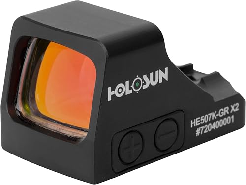 Miniatura 7 de HOLOSUN 407K/507K Series 6 MOA or Multi-Reticle Dot Open Reflex Sight for Subcompact Pistols - Shake Awake Technology - Red/Green/Gold Options -