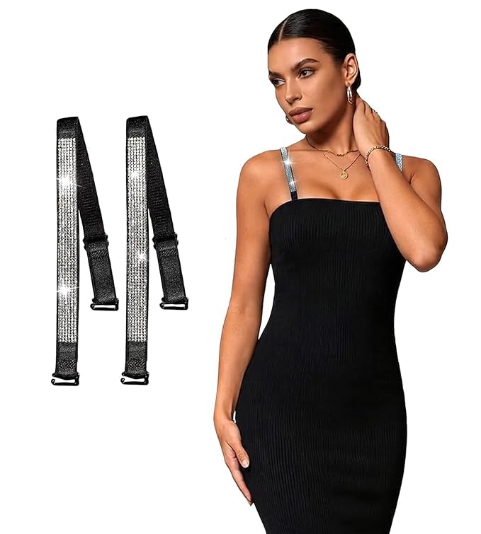 Image of CURATED CART Embroidered Flower Lace Bra Straps for Women -