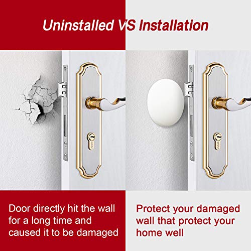 Door Stopper Wall Protector (4 Pack), 3.15\" Door Stopper Bumper Door Knob Guard Silicon 3M Self Adhesive Prevent Damage to Wall, Doorknobs, Refrigerator Door, White