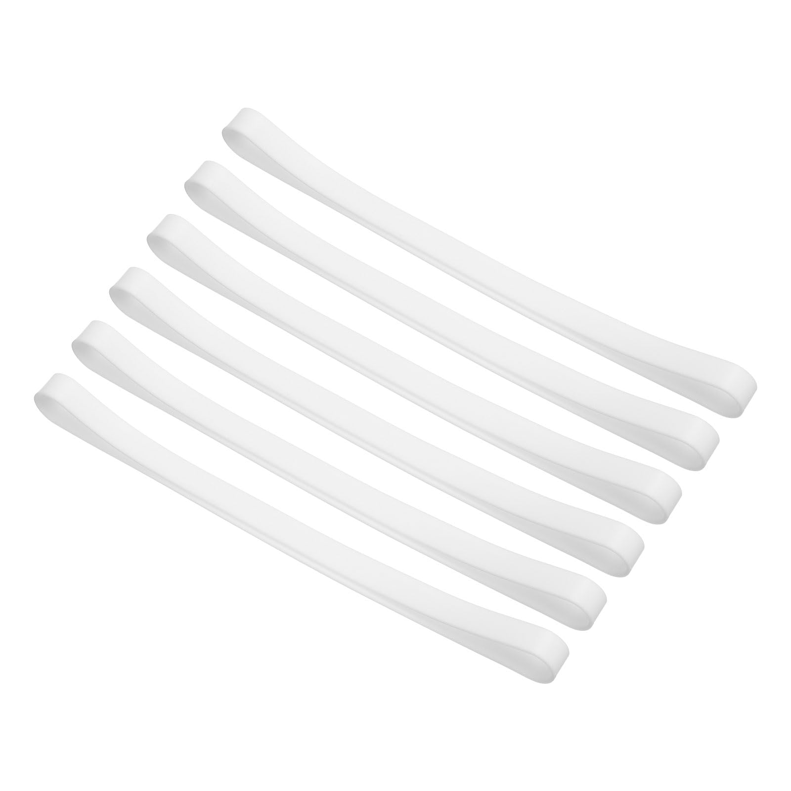 PATIKIL Silicone Rubber Bands, 6 Pack Flat Rubber Elastic Band for Office Supplies Home Cord Wrapping White
