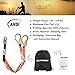 WELKFORDER Double Leg 6-Foot Safety Lanyard for Consturction Shock Absorber Stretchable Lanyard with Snap & Rebar Hook Connectors ANSI Z359.13-2013 Complaint