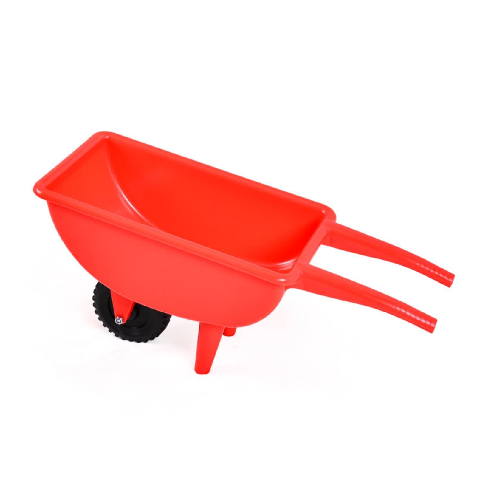Brouette Jardinage Jouet Légère Brouette en Plastique Coloré pour Tout-Petits, Jardin, Rouge