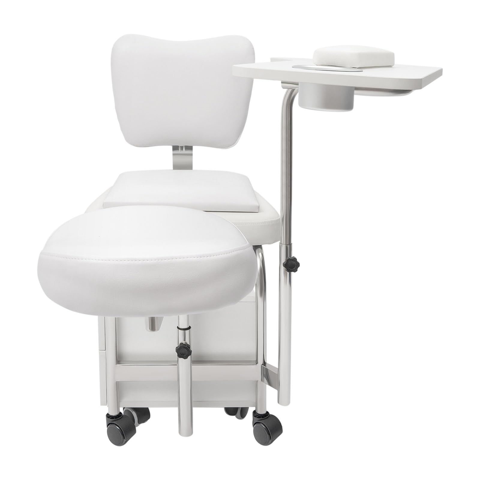 Silla de pedicura y manicura profesional con ruedas giratorias, cajones, ajustable para salones de belleza