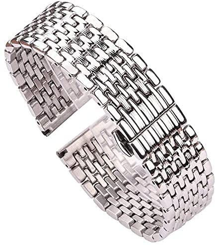 Bracelet de montre 16 mm 18 mm 20 mm 22 mm argent en acier solide