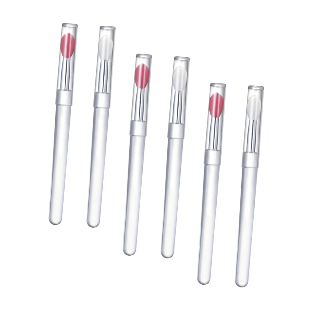 BELLIFFY 6pcs Silicone Lip Brush with Lid Cosmetic Brush Cosmetics Brush Professional Lip Brush Eyeshadow Applicator Silicone Lipstick Applicator Cosmetic Lipstick Brush Makeup Tool