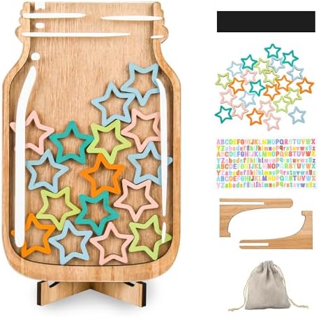 Behavior Incentive Jar Magnetic Reward Jar For Kids - Colorful Stars ...