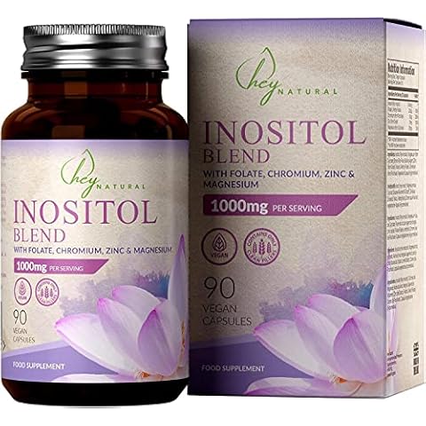 Hey Natural HN Myo Inositol 1000mg Acido Folico 200mg & Cromo 100mg | 90 Cápsulas Veganas Cover