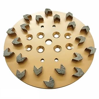 10" Concrete Diamond Grinding Disc Plate Compatible with Edco, Blastrac, Husqvarna, 20 Arrow Segment, 25/30 Grit