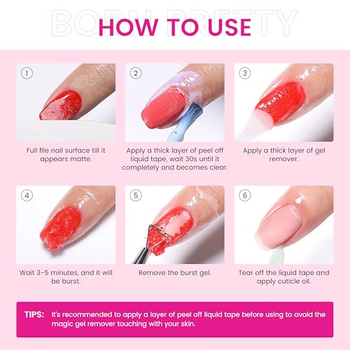 Image of Gel Nail Polish Remover,Professional(1-pack), 15ml /0.5 fl oz, Liquid Formula, Paraben-free, For Natural and Long-lasting Gel Polish Removal for Nail.