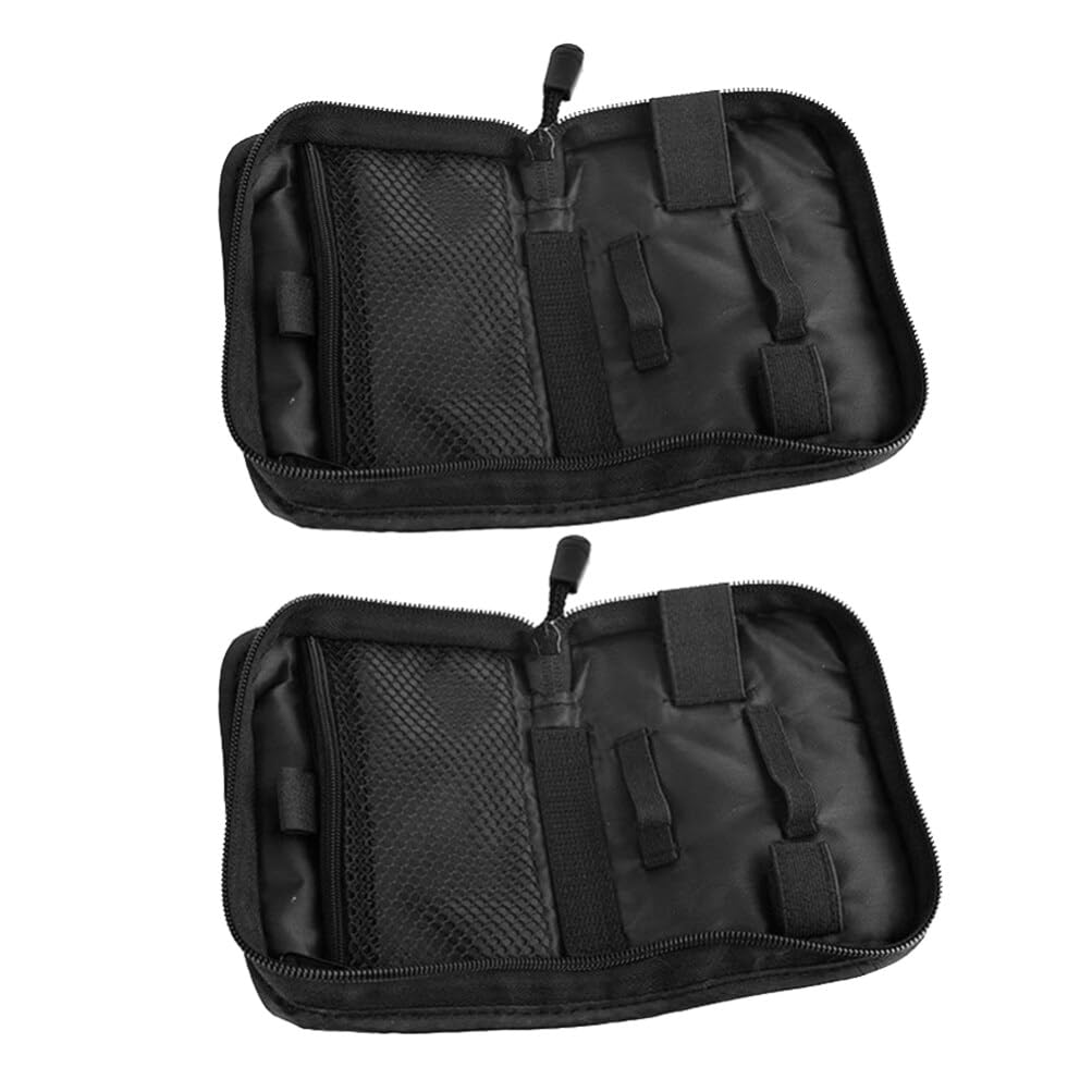 Healvian 2Pcs Glucose Diabetic Case Meter Organizer Pouch Carrying for Insulin Pens Meters Test Strips Syringe Pen Needles, Black, 15×11.5cm (UFO7010SMT22TK19OE)