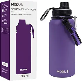 MODUS Garrafa Térmica Esportiva De Aço Inoxidável Com Isolamento A Vácuo De 950ML (Roxo)