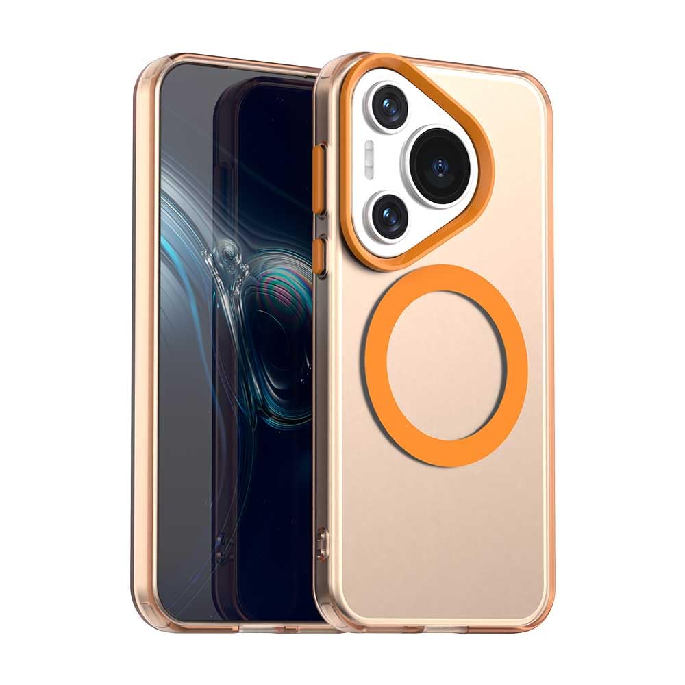 Compatible with Huawei Pura 70 Case Cover,Supports Wireless Charging,Shockproof Magnetic Phone Case，Compatible with Huawei Pura 70 Case Orange