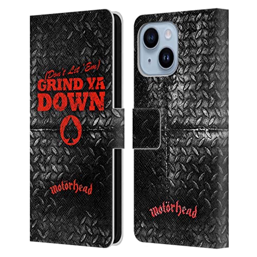 Housse en cuir Motorhead pour iPhone 14 Plus : finitions haut de gamme et design officiel rock