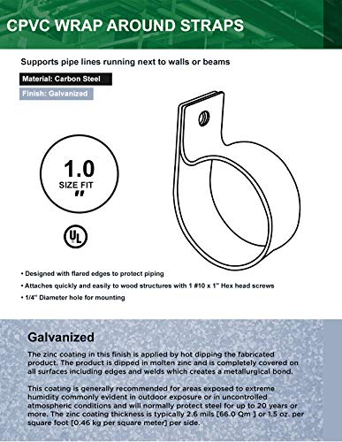 Highcraft Dqtx-H01-10 Carbon Steel Cable Clamp Wrap Around Pipe Strap For 1 In. Tubing, Wiring, Ropes Galvanized (10 Pk), 1 In, 10 Pack #TOP7