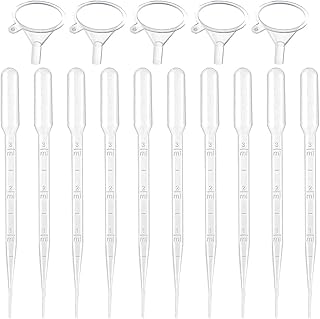 TEHAUX 200pcs 3ml Droppers with 5pcs Funnels Graduated Pipettes