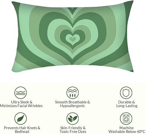Miniatura 3 de Zaztify Set of 2 Pillow Cases 12x20 Inch Purple Heart Tunnel Center Love Swirl Cute Pattern Soft Breathable Smooth Silk Throw Pillow Cover